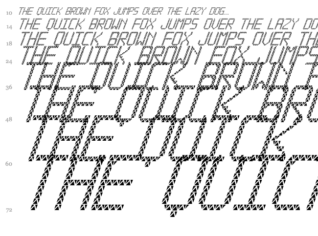 Triangled TFB font waterfall
